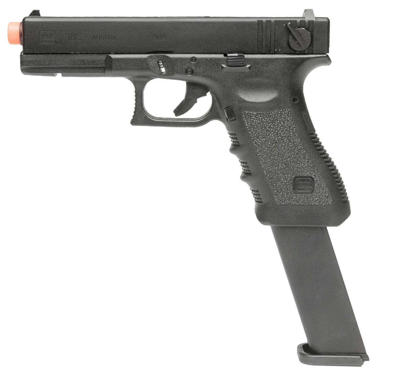 Glock G18C Gen3 Gas Blowback Airsoft Pistol by VFC / Elite Force w/ Extended Magazine, Black