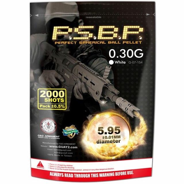 G&amp;G Perfect Spherical BBs, 0.30g, 2000 Rounds, Gray