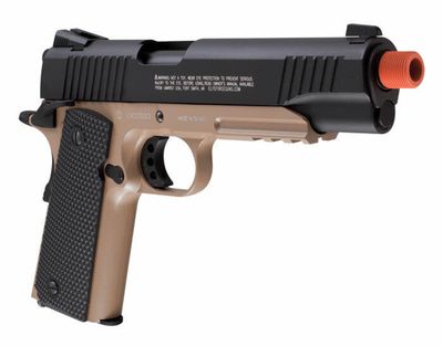 Elite Force 1911 TAC Blowback CO2 Airsoft Pistol, Black/Tan, Full Metal