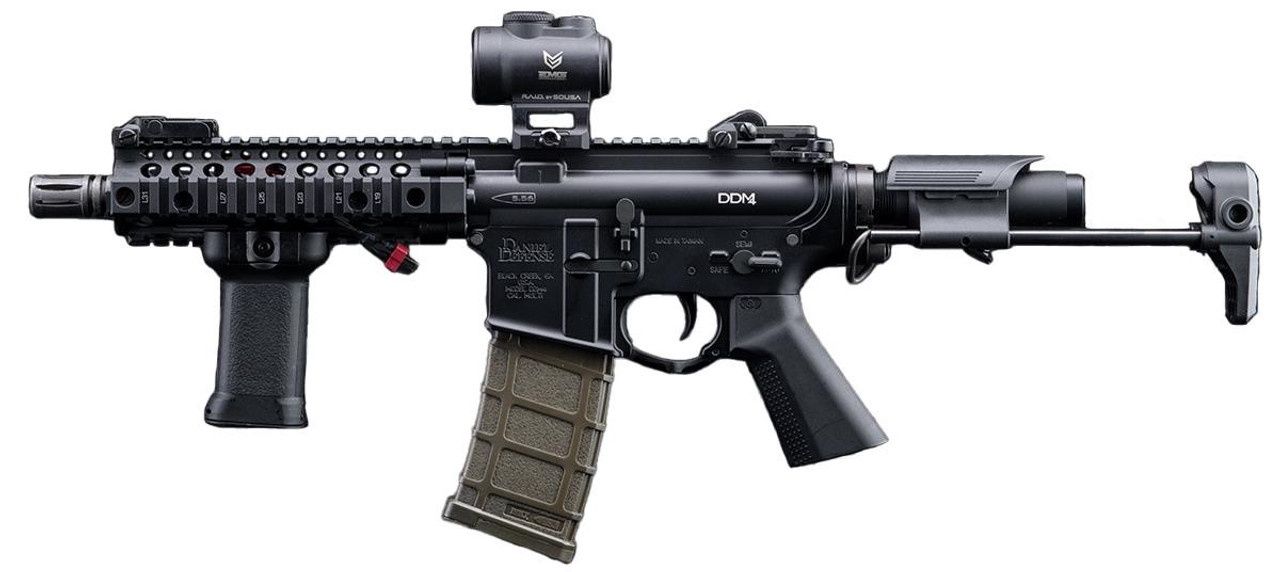 EMG Daniel Defense Licensed DDM4 Dagger RISII-7 B.R.S.S. Airsoft AEG Rifle, Black