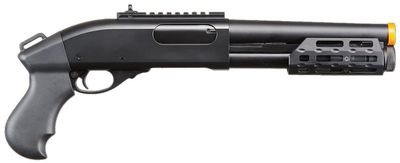 Golden Eagle M8879 3/6-Shot Pump Action Gas Airsoft Sawed-Off Shotgun w/ M-LOK Forend, Black