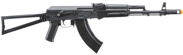 Lancer Tactical x Kalashnikov USA Licensed KR-103 Airsoft AEG Rifle with Triangle Stock, Black