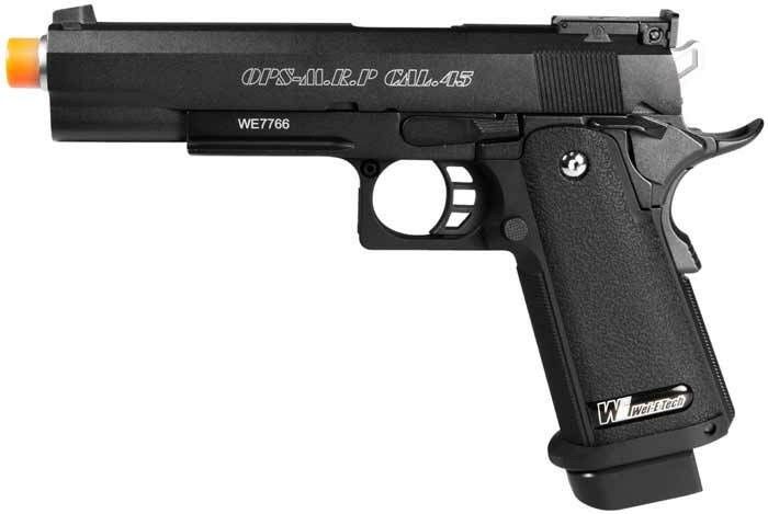 WE Hi-Capa 5.1 R Full Metal Airsoft Gas Blowback Pistol, Black