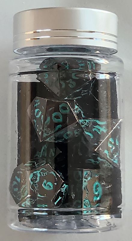 Elder Glowing Gods Metal Dice Set
