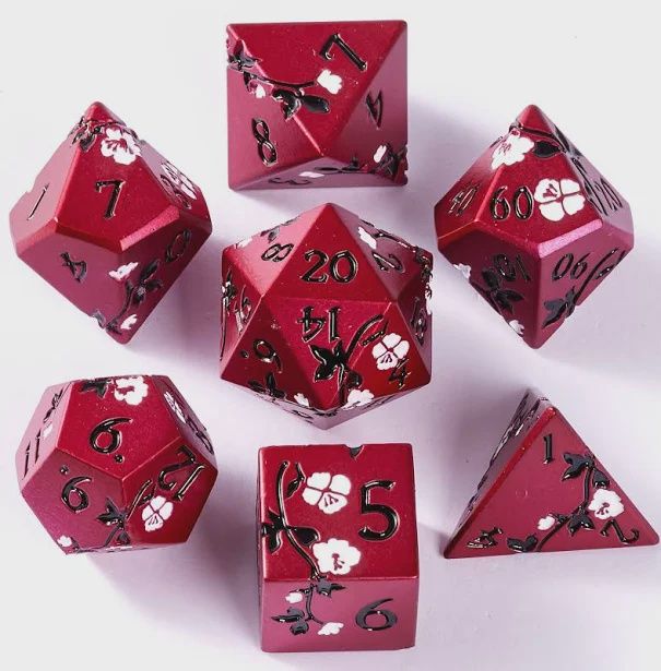 Apple Blossom Metal Dice Set