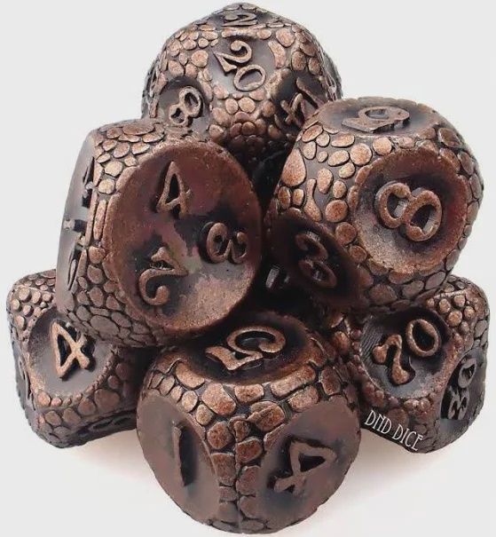 Saurian Scales Metal Dice Set