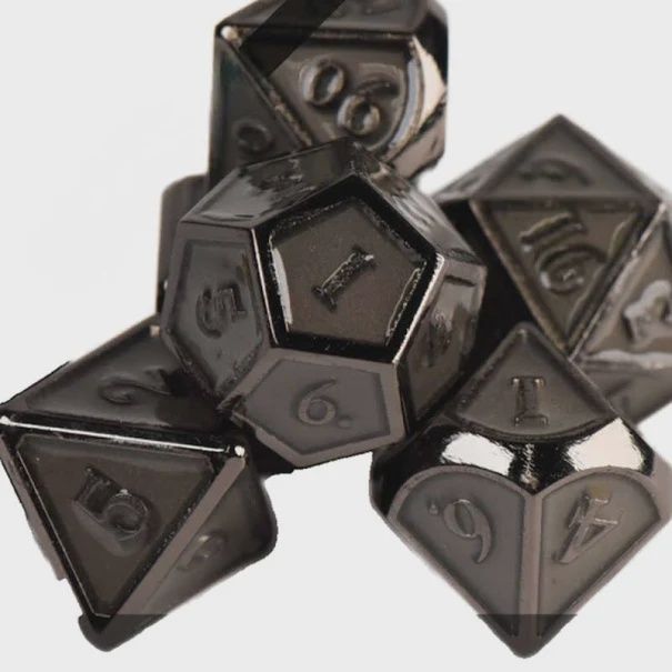 Retro Glow Metal Dice Set