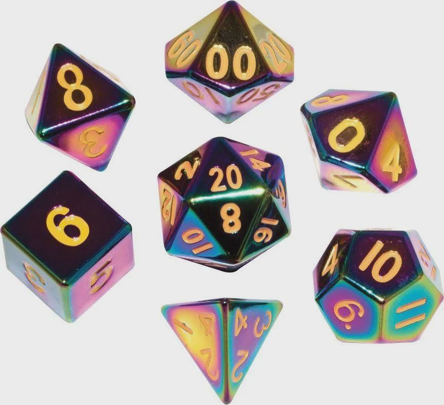 Metal Rainbow Metal Dice Set