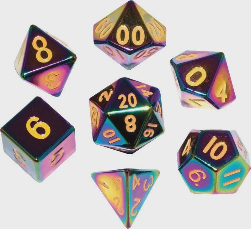 Metal Rainbow Metal Dice Set