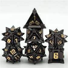 Dark Steel Caltrops Metal Dice Set