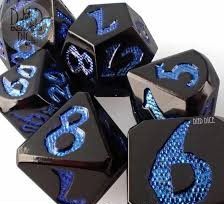 Crystal Core Cobalt Metal Dice Set