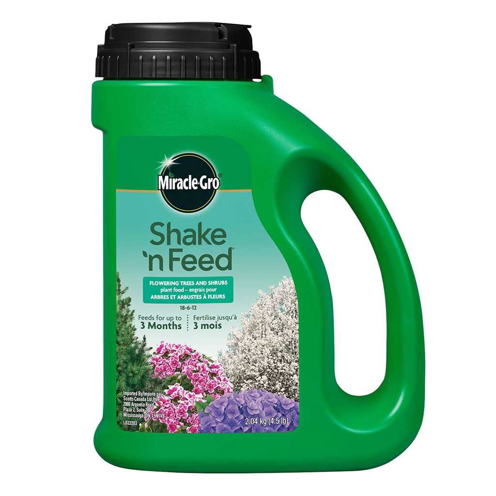 Miracle-Gro Shake N Feed Flowering Trees &amp; Shrubs Plant Food 18-6-12 2.04 KG