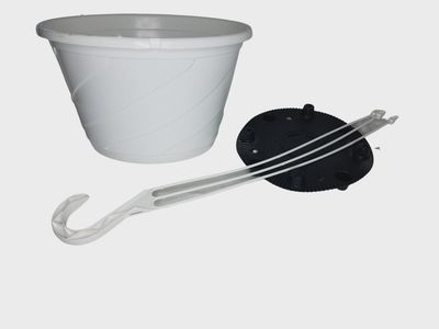 12" Traditional S/L Hanging Basket White - Individual