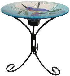 Hummingbird Harmony Glass Birdbath