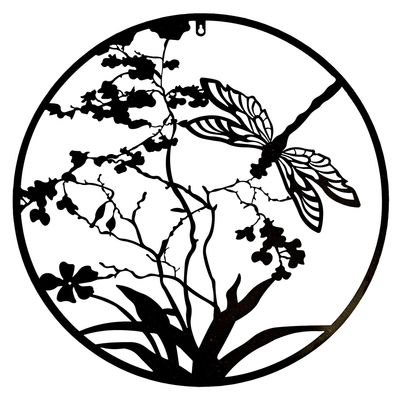 Decorative Circle Wall Art - Dragonfly