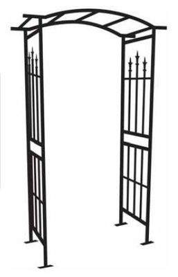 44" Wide Contemporary Arbour - Black