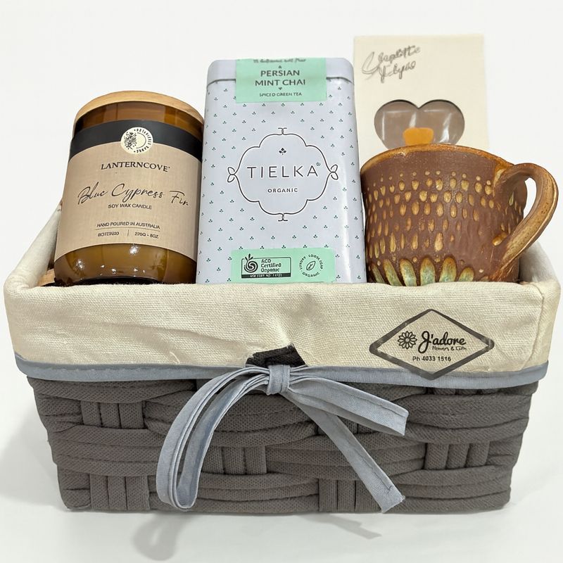 Blue Cypress and Chai Gift Basket