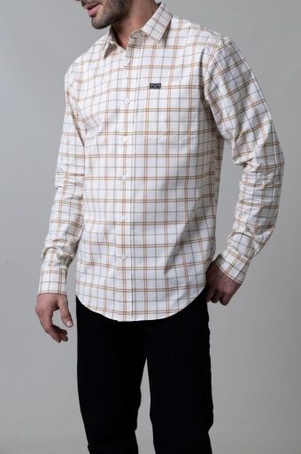 Lucas Dress Shirt - Men&#39;s - Kimes Ranch, Colour: Natural, Size: S