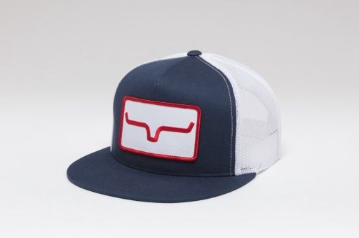 Banner Ventilated Hat - Navy &amp; White - Kimes Ranch