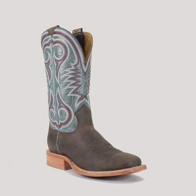 Hyer Men&#39;s Codell Boot Chocolate Cowhide and Denim Goat