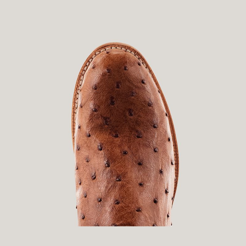R. Watson Men's Boots Cognac Full Quill Ostrich Roper Boots