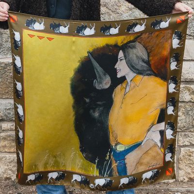 Fringe Scarves Girl &amp; Bison