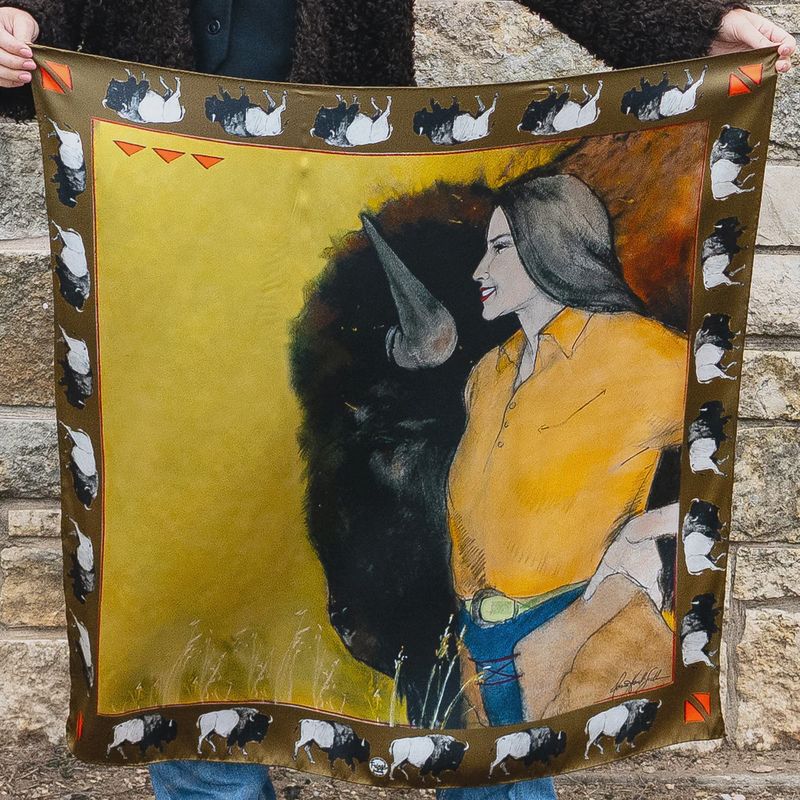 Fringe Scarves Girl &amp; Bison