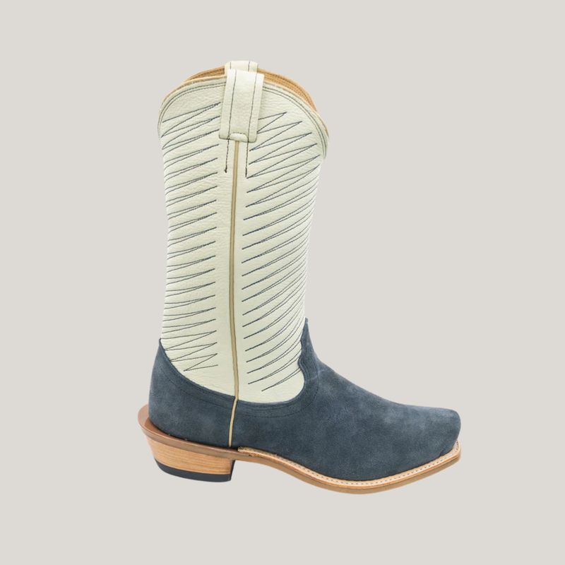 Fenoglio Women's Navy Roughout with Cream Boots
