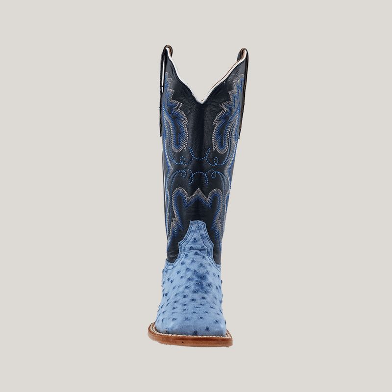R. Watson Women's Denim Bruciato Full Quill Ostrich Boot