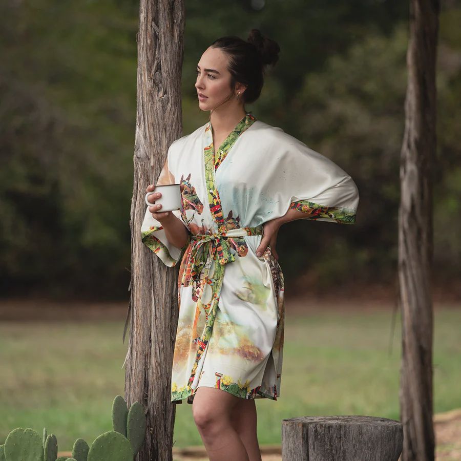 Fringe Scarves Kimono Robe - Haute Horse