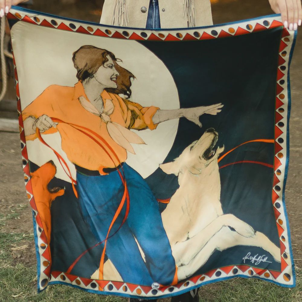 Fringe Scarves Moon at Her Back, Size: Long Tall 35&quot; X 35&quot;