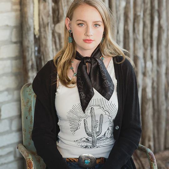 Black Cacti Scarf