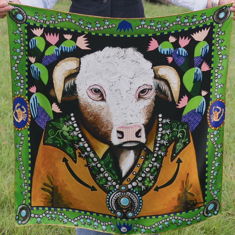 Fringe Scarves Bull in Bloom