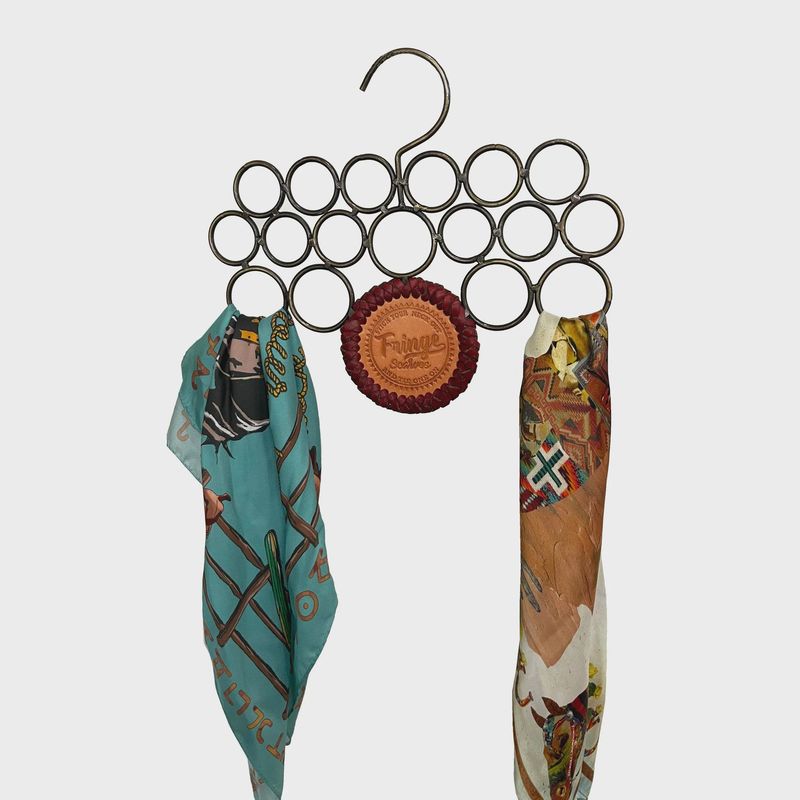 Fringe Scarves Leather and Lace Scarf Hanger