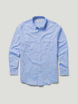 Schaefer Outfitter Men&#39;s Classic Western Pinpoint Button-Down - Blue