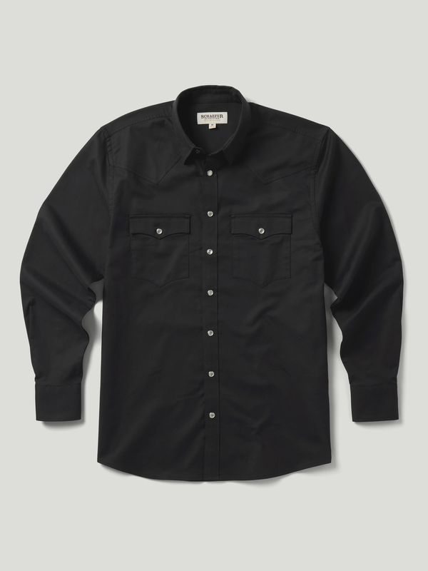 Classic Western Button Down with Snaps - Black