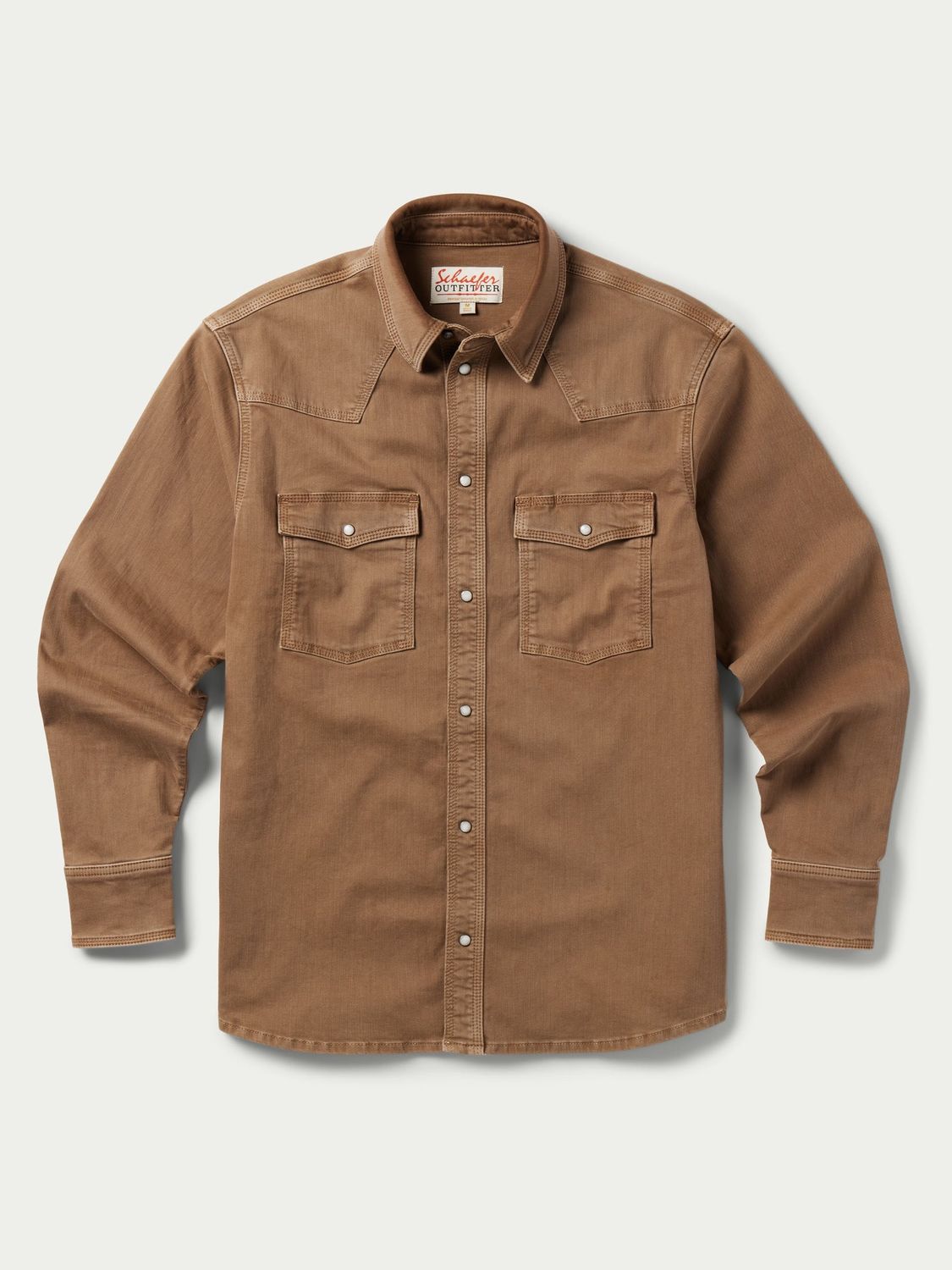 Schaefer Outfitter Men&#39;s Western Denim Snap Shirt - Khaki