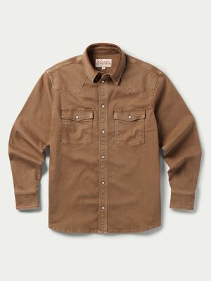 Schaefer Outfitter Men&#39;s Western Denim Snap Shirt - Khaki
