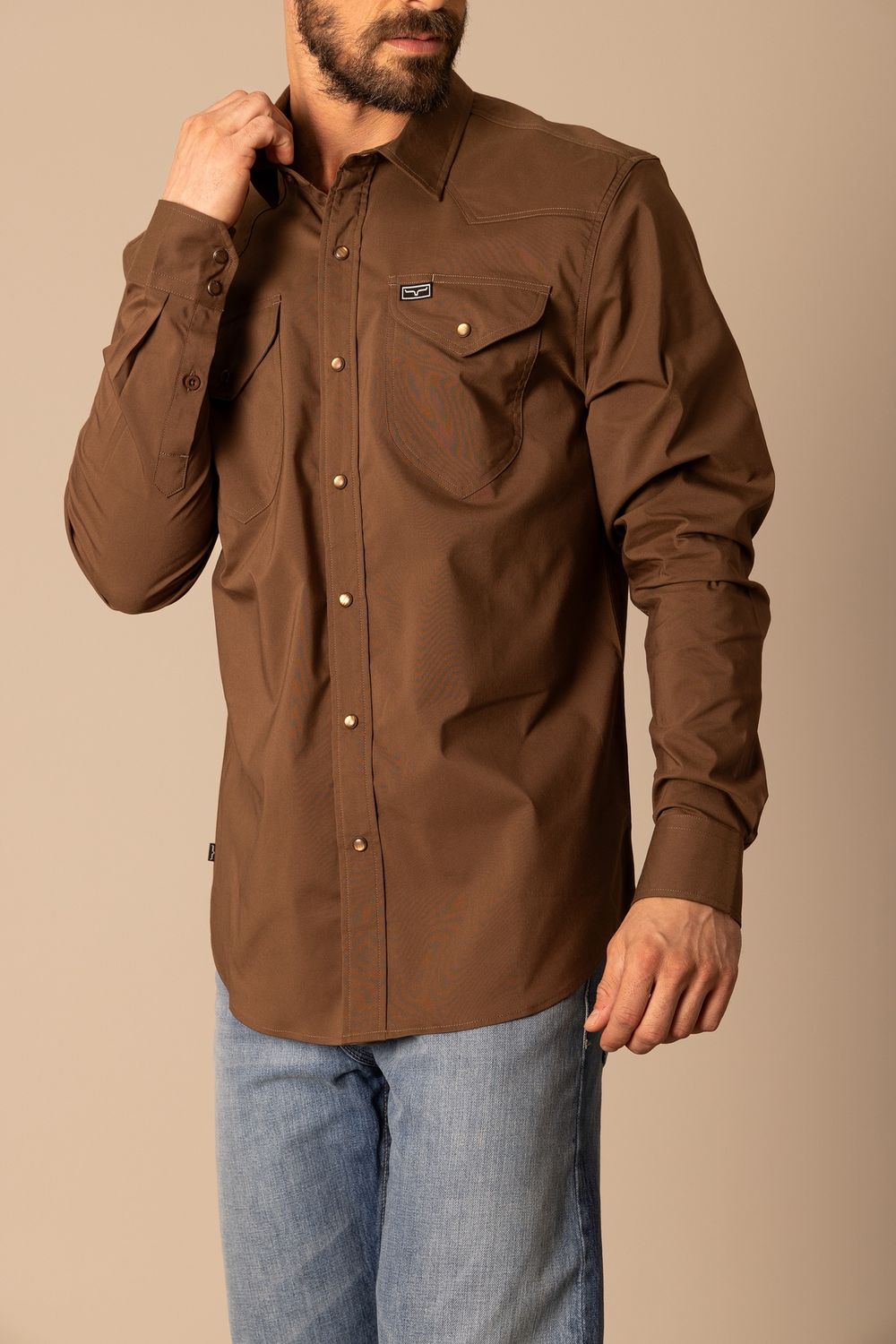 Blackout Dress Shirt - Brown - Kimes Ranch Men&#39;s