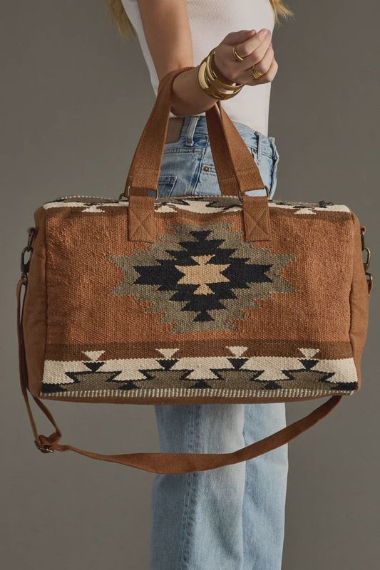 Rust, Olive &amp; Cream Aztec Duffel - Panache Apparel