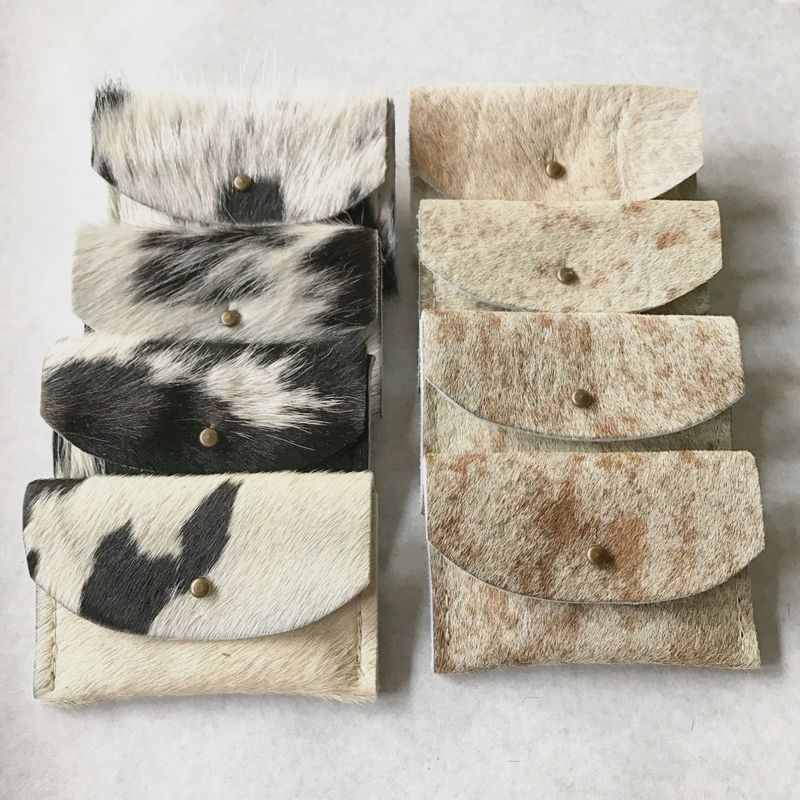 Cowhide Card Wallet - Hawks and Doves
