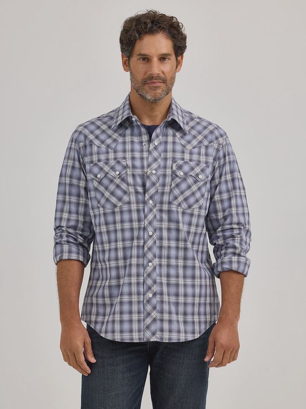 Stonewash Blue Long Sleeve Shirt - Wrangler Men's