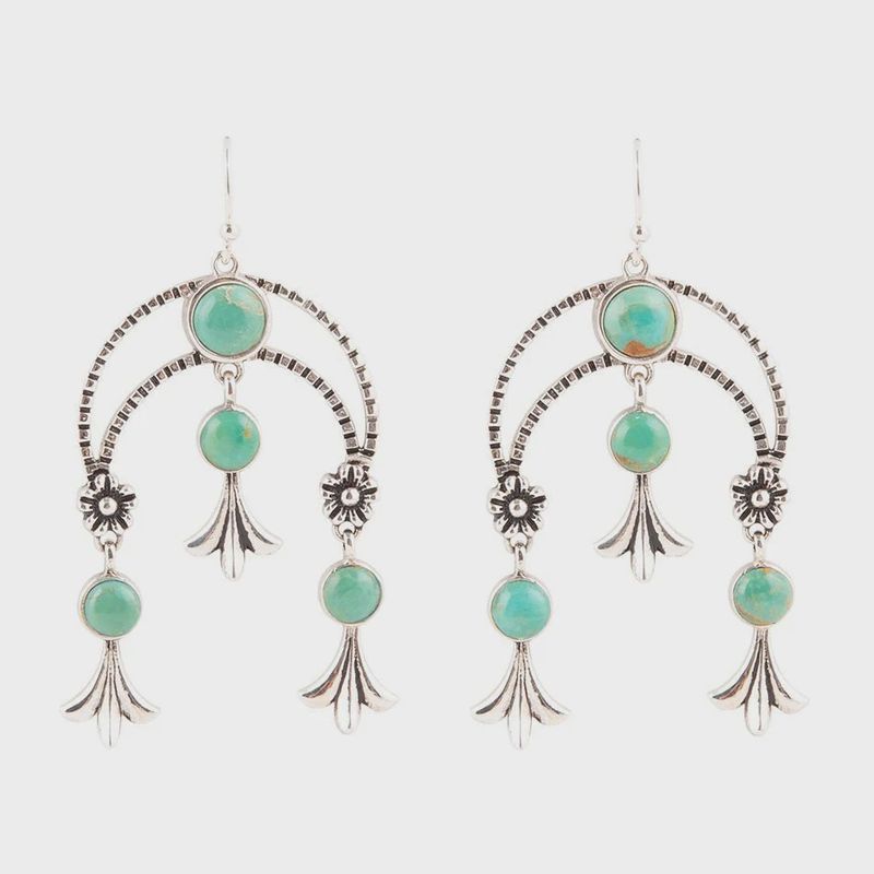 Chandelier Turquoise and Sterling Silver Earrings