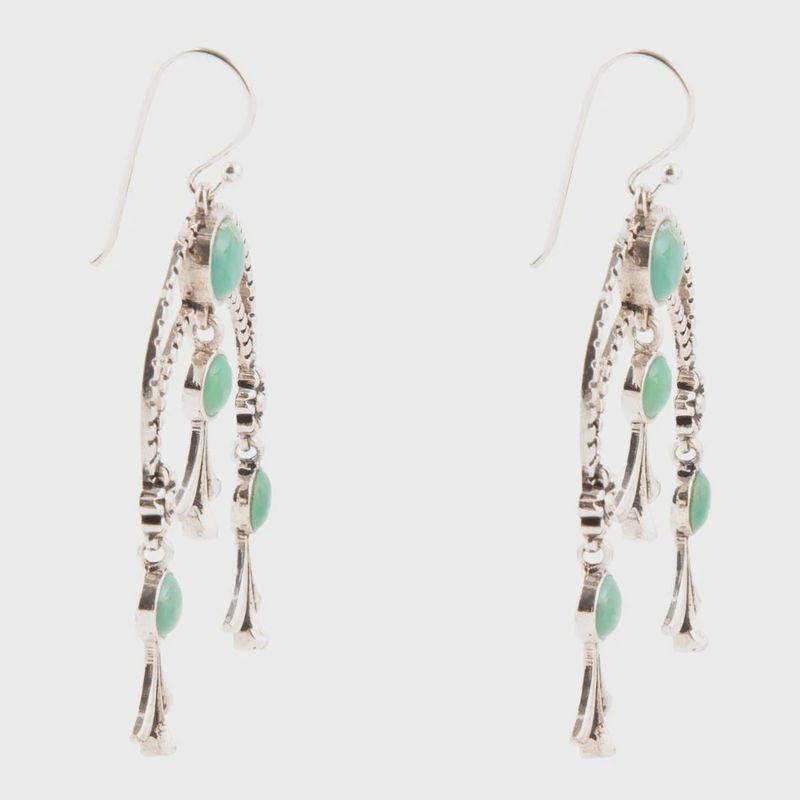 Chandelier Turquoise and Sterling Silver Earrings