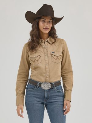 Women&#39;s Long Sleeve Western Snap with Front and Back Yokes - Women&#39;s - Wrangler