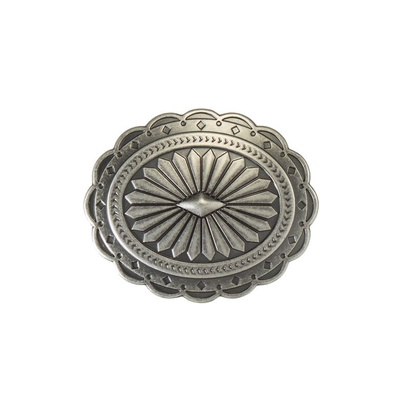 Oval Diamond Sunburst Belt Buckle