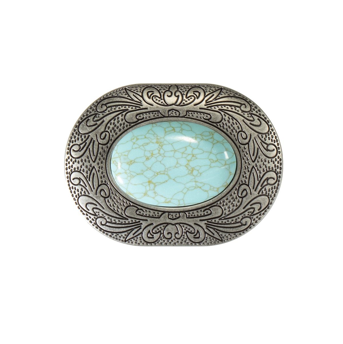 Oval Turquoise Stone Belt Buckle
