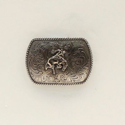 Bucking Bronco Rope Edge Belt Buckle