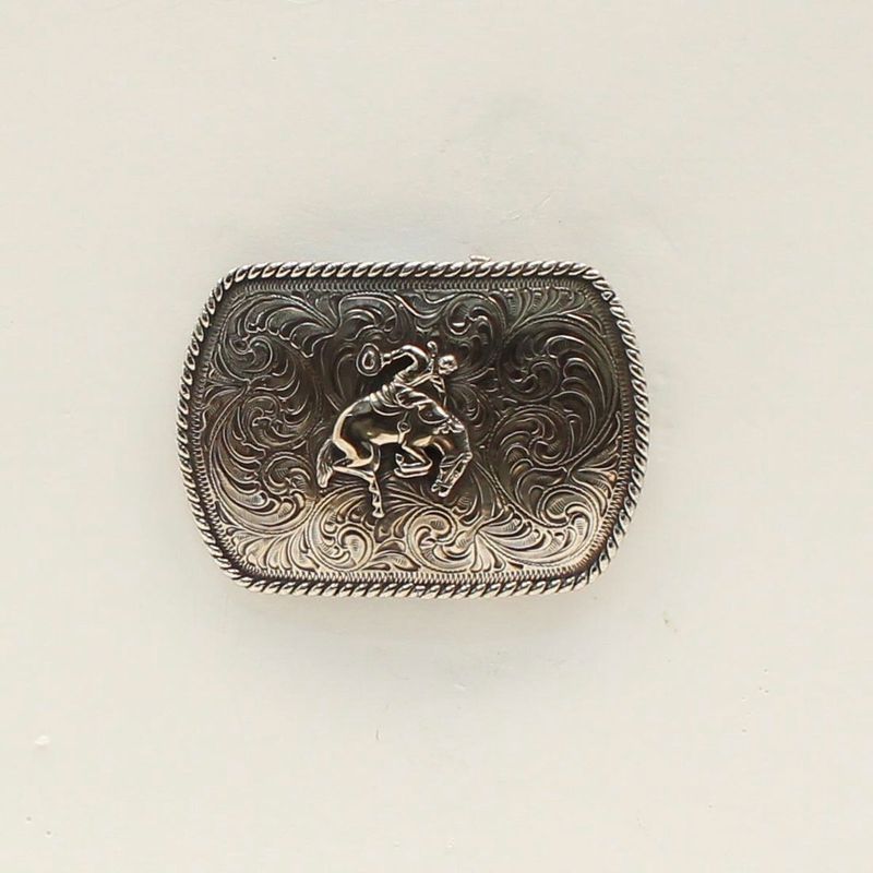 Bucking Bronco Rope Edge Belt Buckle