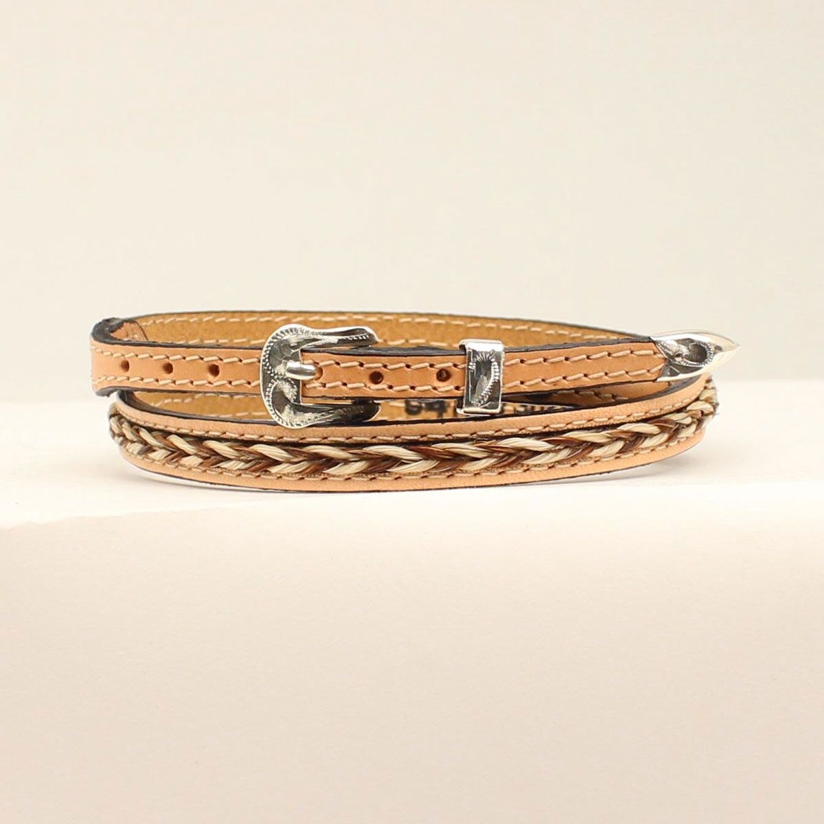 Tapered 3/8&quot;-1/4&quot; Horsehair Braided Center Hatband - Twister